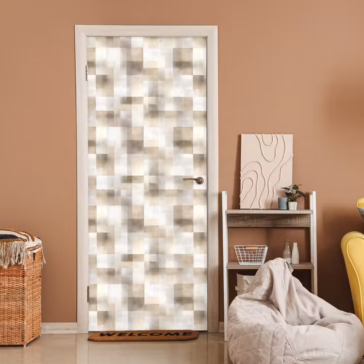 Le sticker de porte - Texture - Lin - Beige — 2