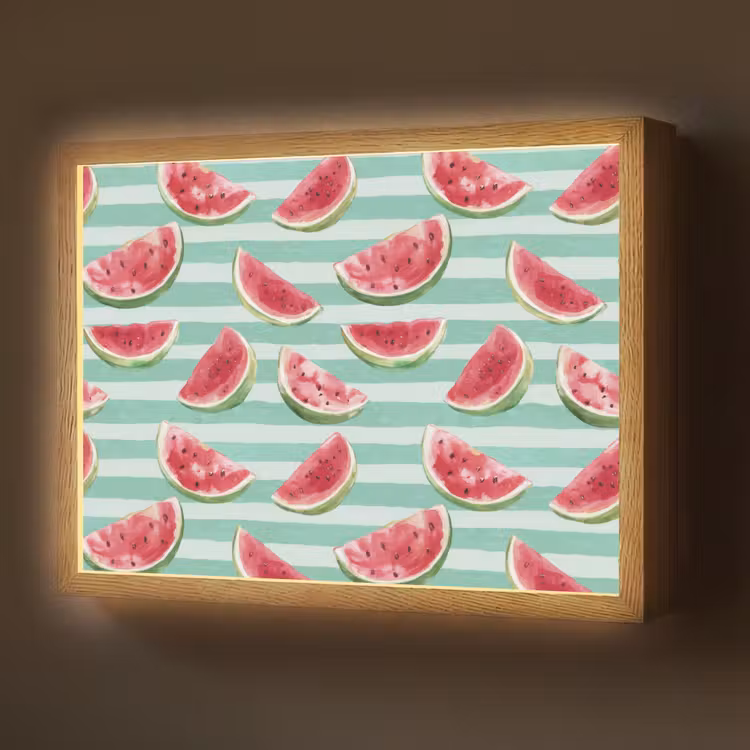 Lightbox - Applique-Murale - Pastèque - Rayures - Vert — 1