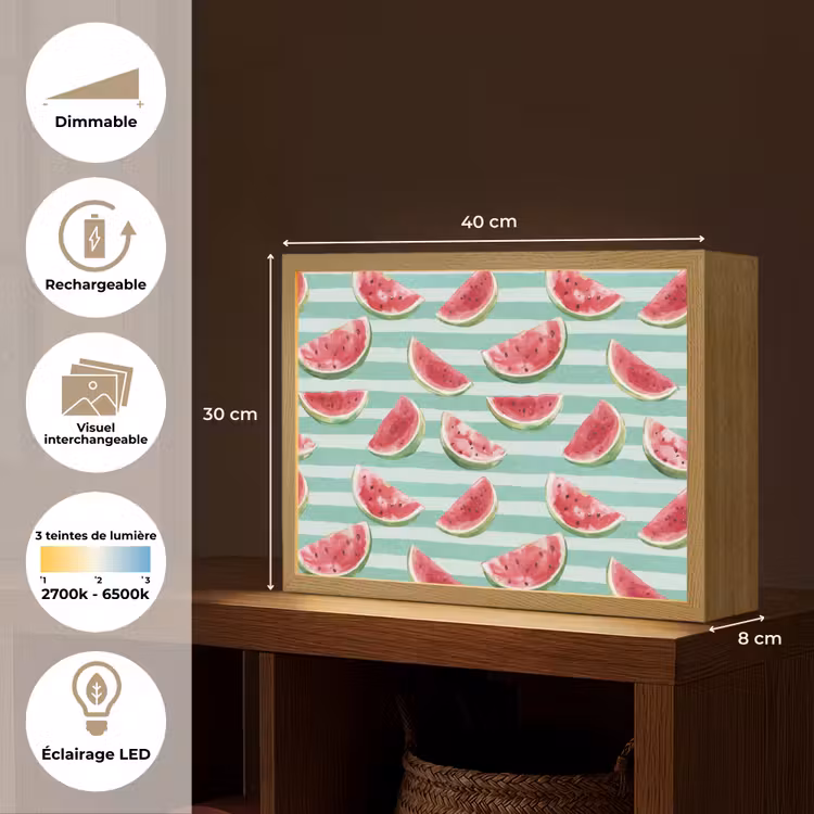 Lightbox - Applique-Murale - Pastèque - Rayures - Vert — 9