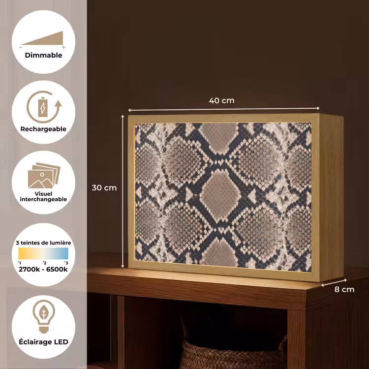 Lightbox - Applique-Murale - Imprimé serpent - Python - Marron — 9