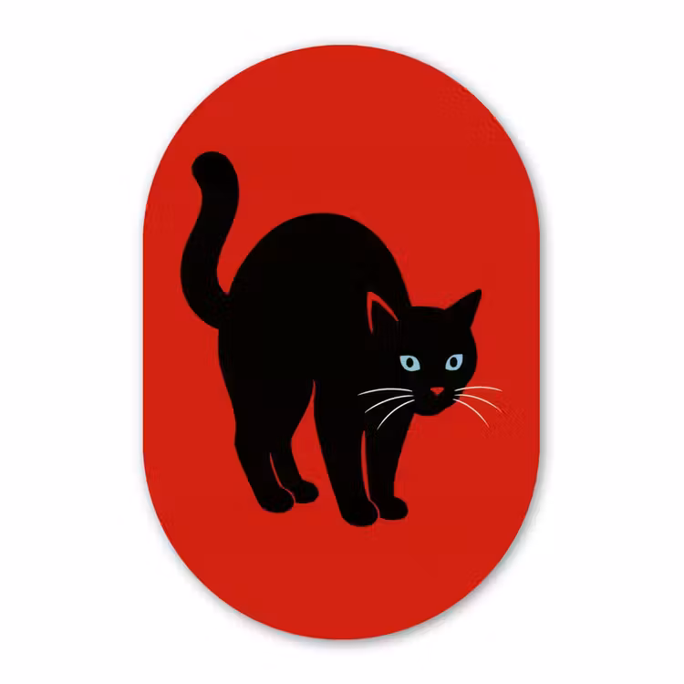 Murale ovale - Forex - Chat - Noir - Queue — 2