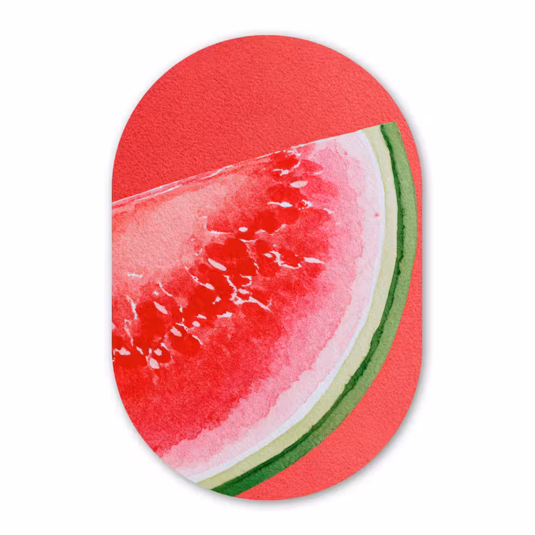 Murale ovale - Forex - Pastèque - Rouge - Été — 3