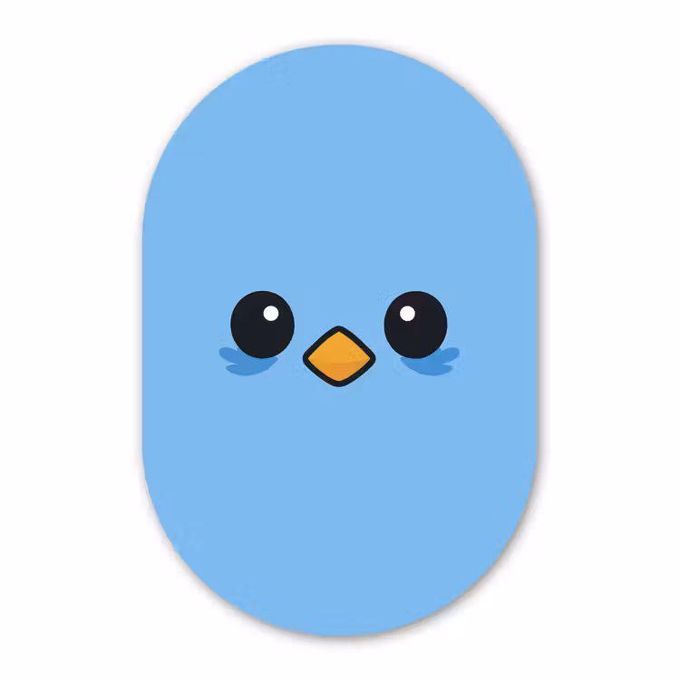 Murale ovale - Forex - Oiseau - Bleu - Simple — 3