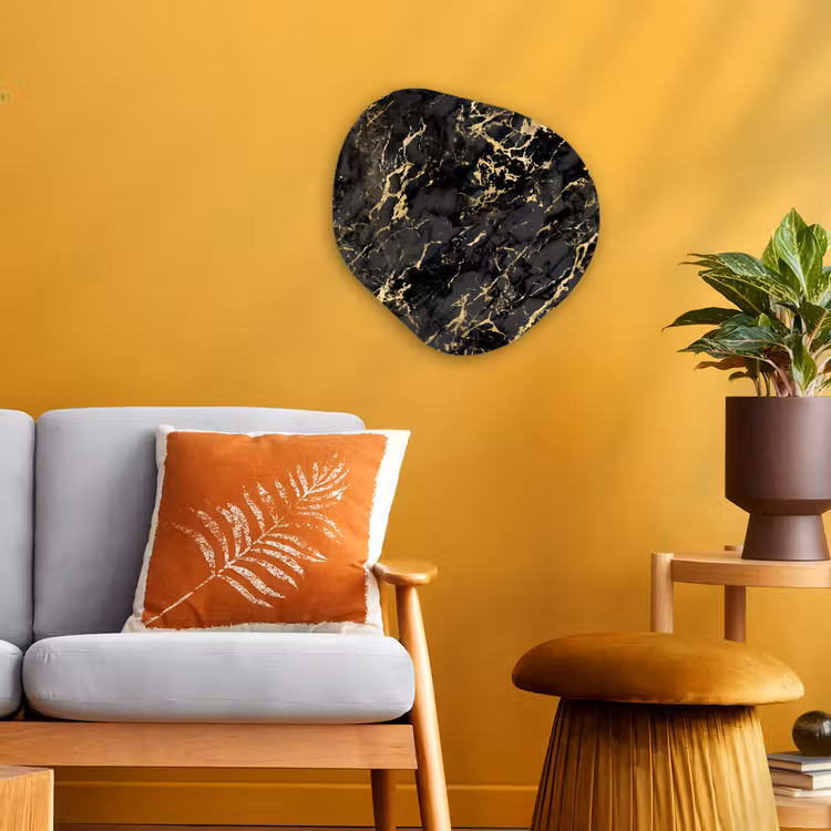 Forme organique - Forex - Marbre - Noir - Structure or — 3