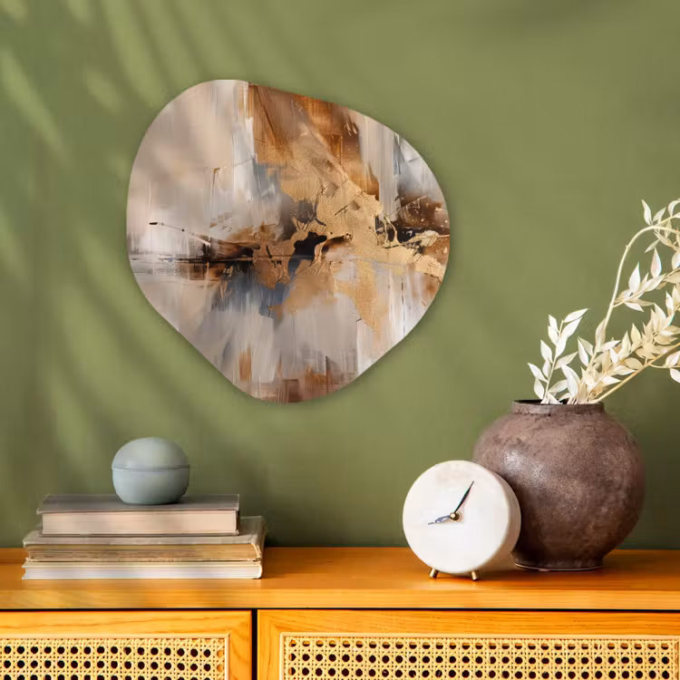 Forme organique - Forex - Moderne - Marron - Abstrait - Beige — 2