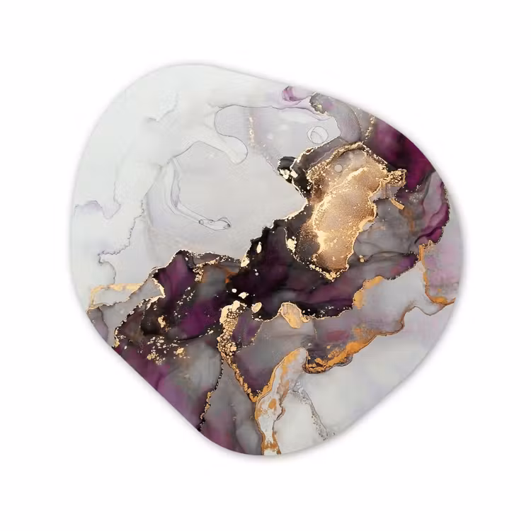 Forme organique - Forex - Marbre - Abstrait - Or - Violet — 1