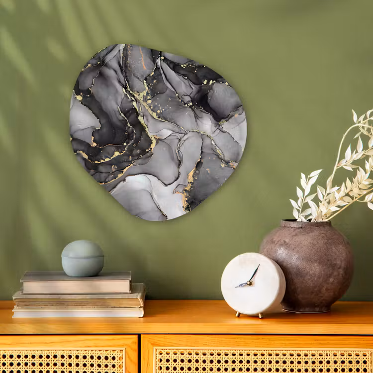 Forme organique - Forex - Marbre - Noir - Or - Gris — 2