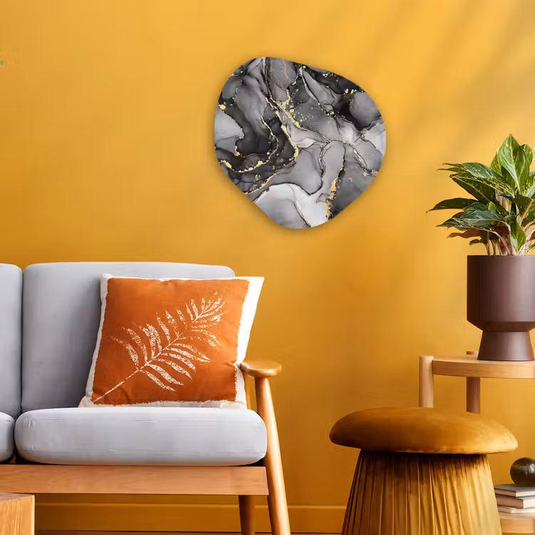 Forme organique - Forex - Marbre - Noir - Or - Gris — 3
