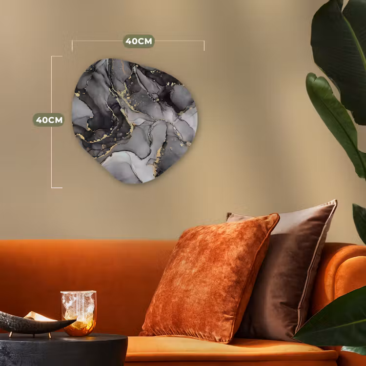 Forme organique - Forex - Marbre - Noir - Or - Gris — 4