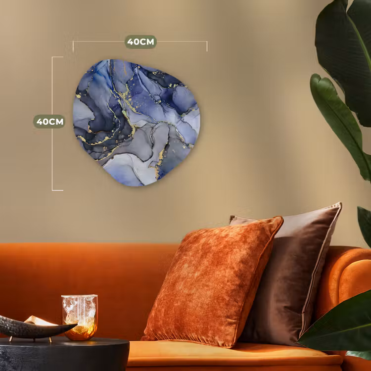 Forme organique - Forex - Marbre - Or - Abstrait - Bleu — 4