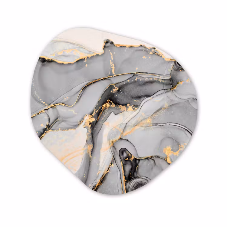 Forme organique - Forex - Marbre - Or - Gris — 1