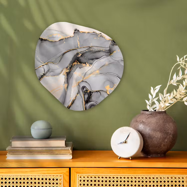 Forme organique - Forex - Marbre - Or - Gris — 2