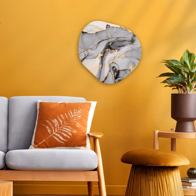 Forme organique - Forex - Marbre - Or - Gris — 3