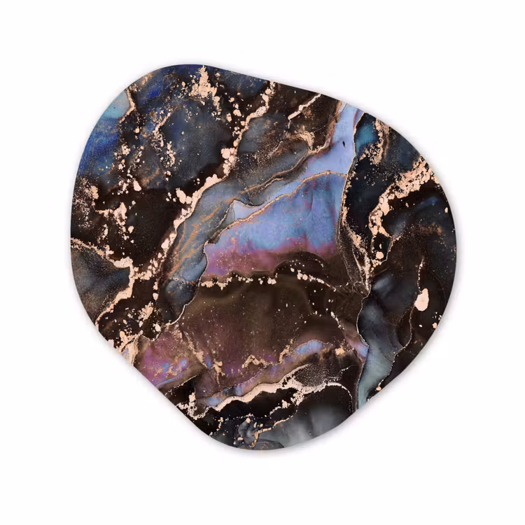 Forme organique - Forex - Marbre - Or - Rose — 1