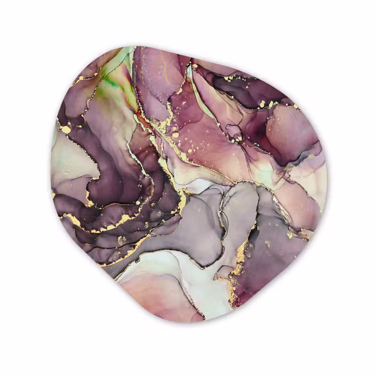 Forme organique - Forex - Marbre - Rouge - Violet - Or — 1