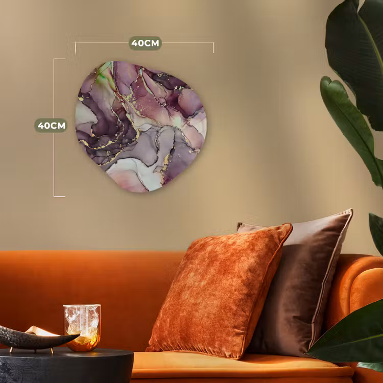Forme organique - Forex - Marbre - Rouge - Violet - Or — 4