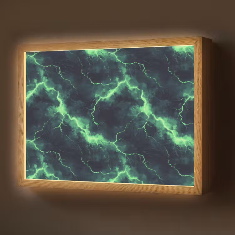 Lightbox - applique-murale - Vert - Eclair - Tempête — 1