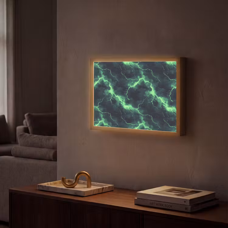 Lightbox - applique-murale - Vert - Eclair - Tempête — 2