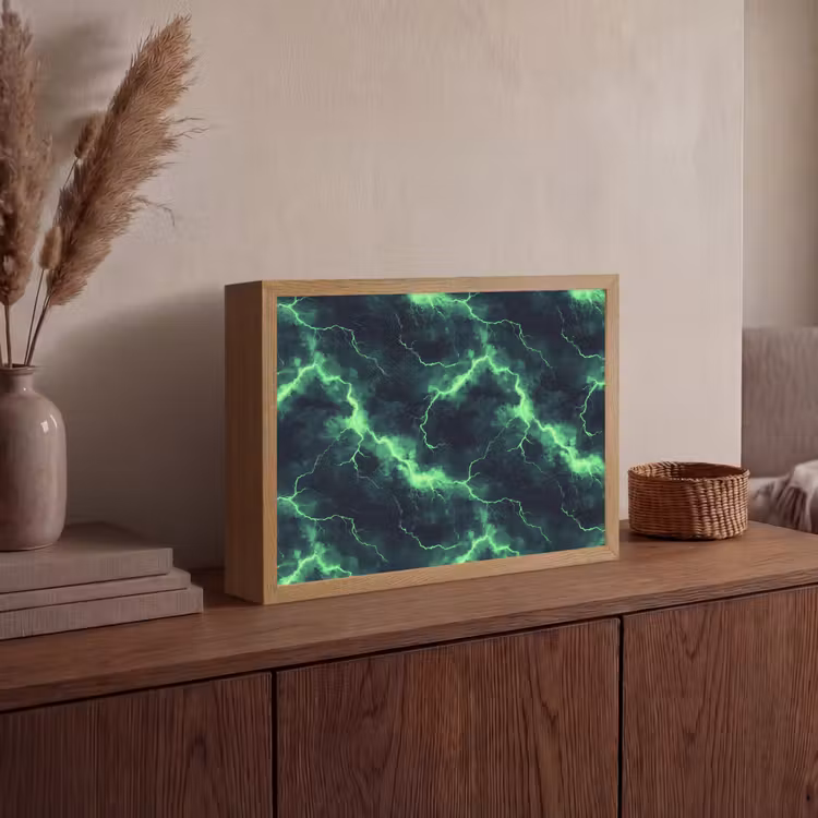 Lightbox - applique-murale - Vert - Eclair - Tempête — 4