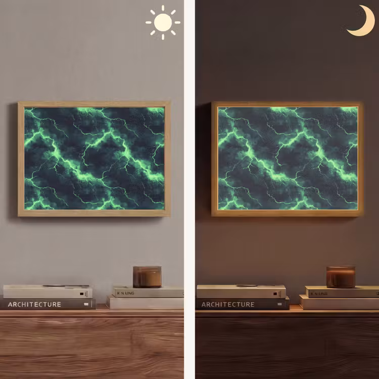 Lightbox - applique-murale - Vert - Eclair - Tempête — 6