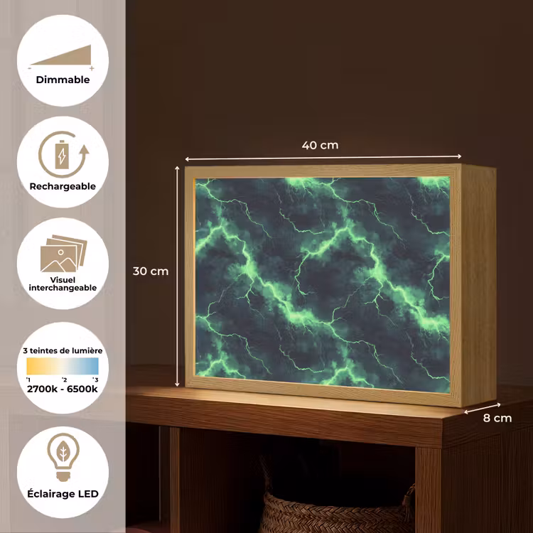 Lightbox - applique-murale - Vert - Eclair - Tempête — 9