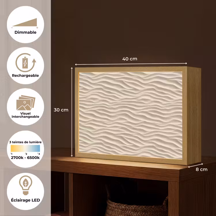 Lightbox - applique-murale - Sable - Vagues - Beige — 9