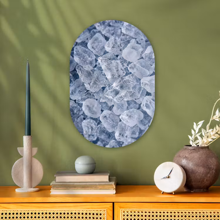 Murale ovale - Forex - Glaçons - Eau - Bleu — 2