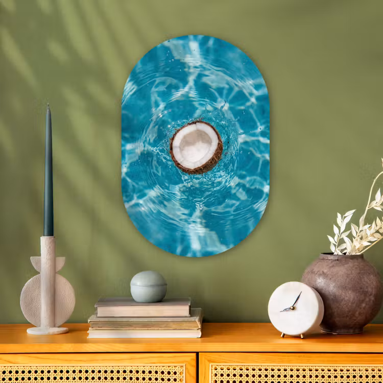 Murale ovale - Forex - Noix de coco - Eau - Blanc — 2