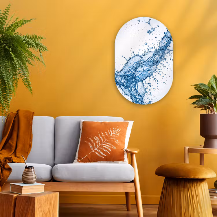 Murale ovale - Forex - Spash - Eau - Bleu — 1