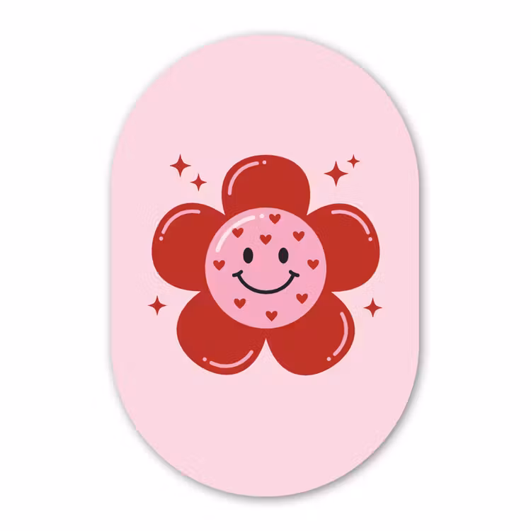 Murale ovale - Forex - Fleur - Rose - Coeurs — 2