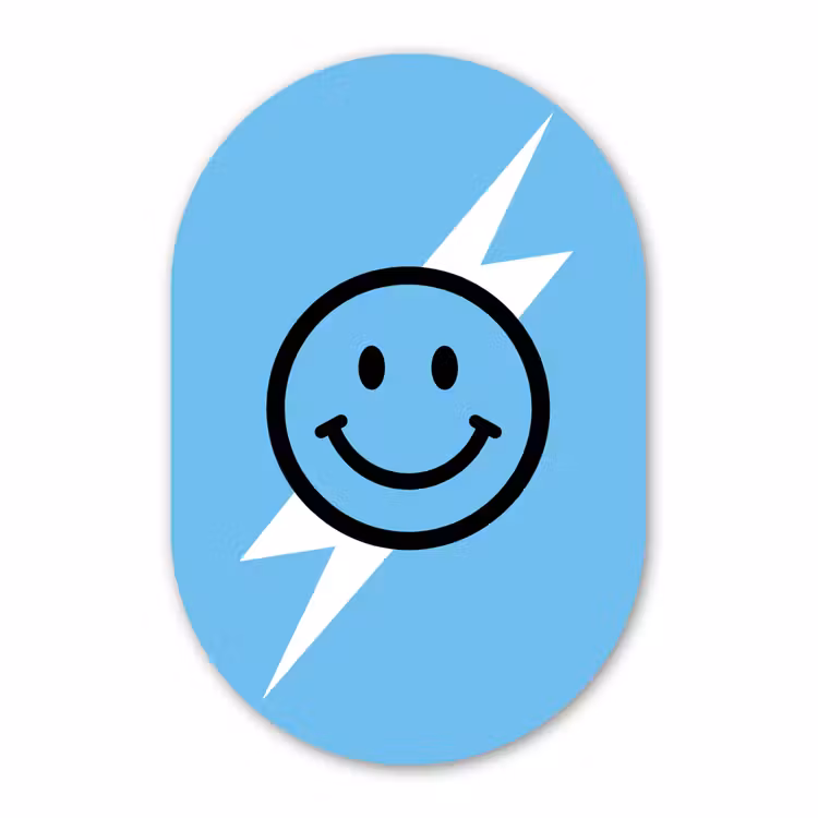 Murale ovale - Forex - Smiley - Bleu - Eclair — 1