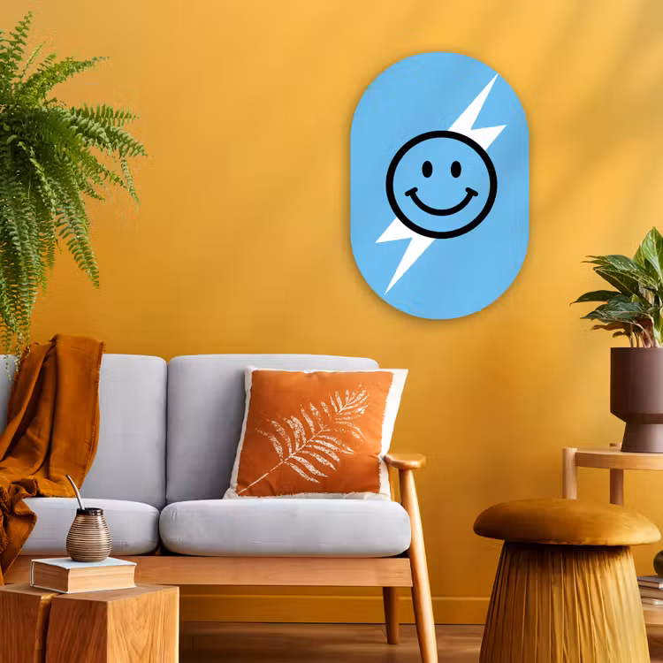 Murale ovale - Forex - Smiley - Bleu - Eclair — 2