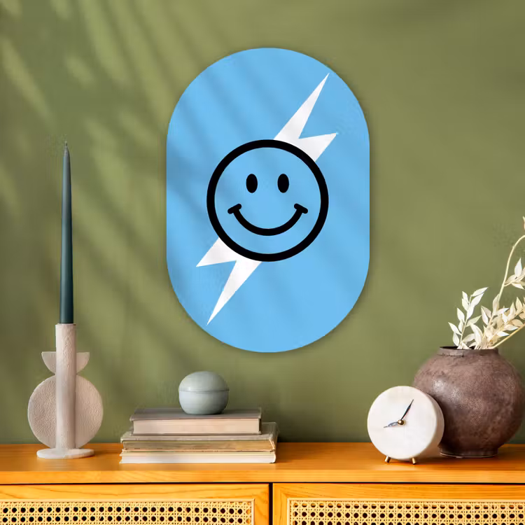 Murale ovale - Forex - Smiley - Bleu - Eclair — 3