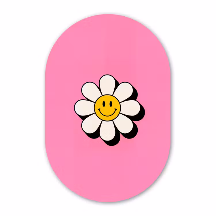 Murale ovale - Forex - Smiley - Fleur - Rose — 3