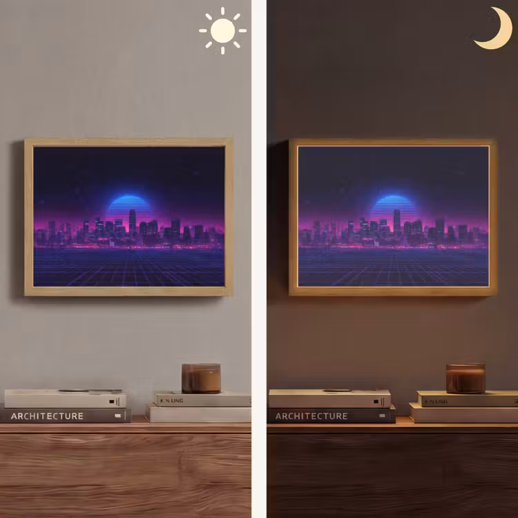 Lightbox - applique-murale - Skyline - Sun - Neon - Grid pattern — 6