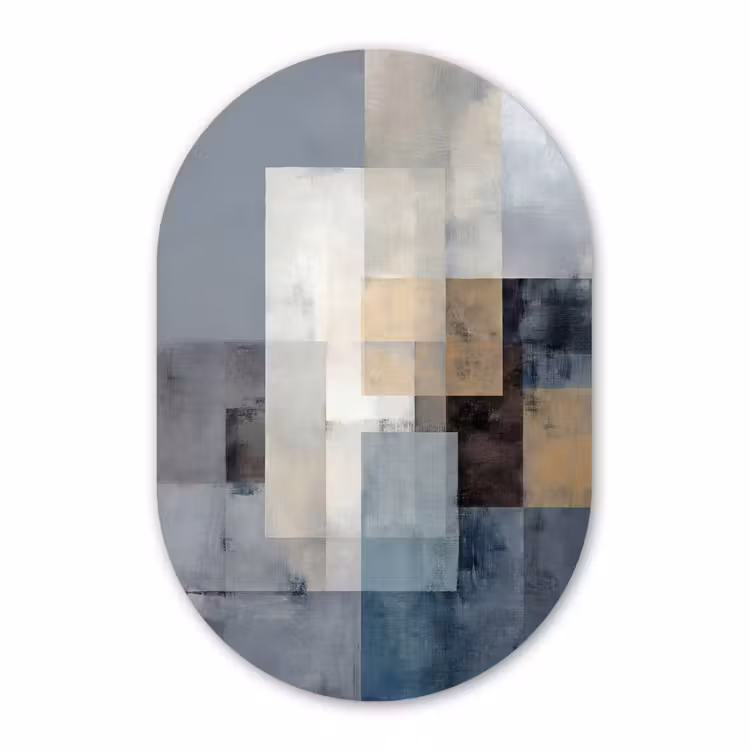 Murale ovale - Forex - Rectangles - Abstrait - Bleu — 2