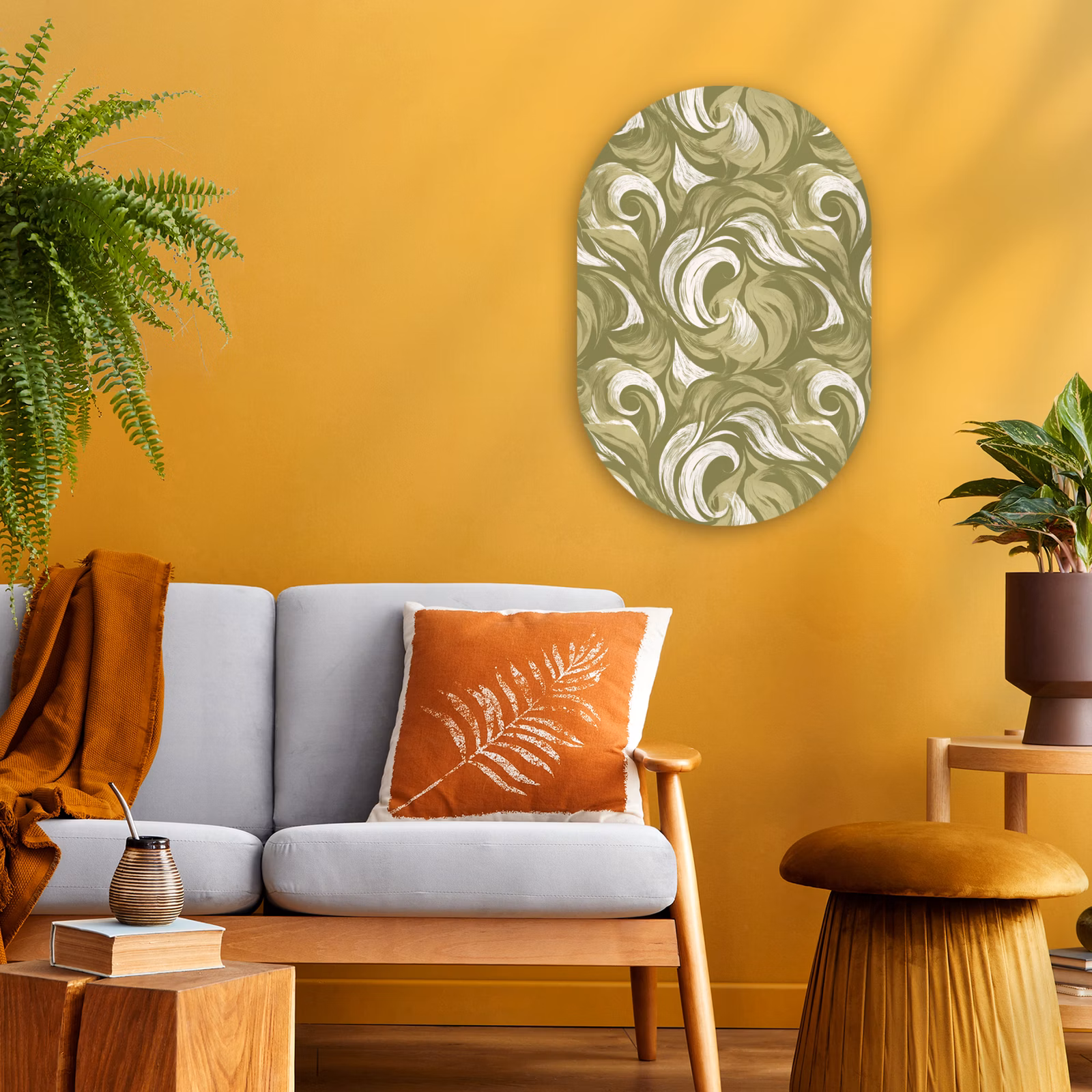 Murale ovale - Forex - Abstrait - Texture - Vert — 1