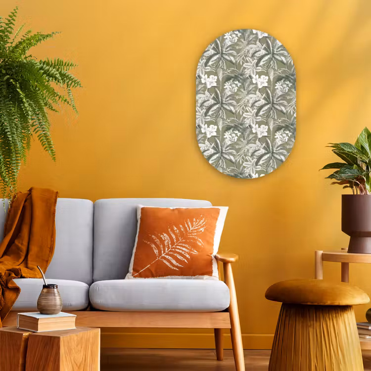 Murale ovale - Forex - Botanique - Fleurs - Vert — 1