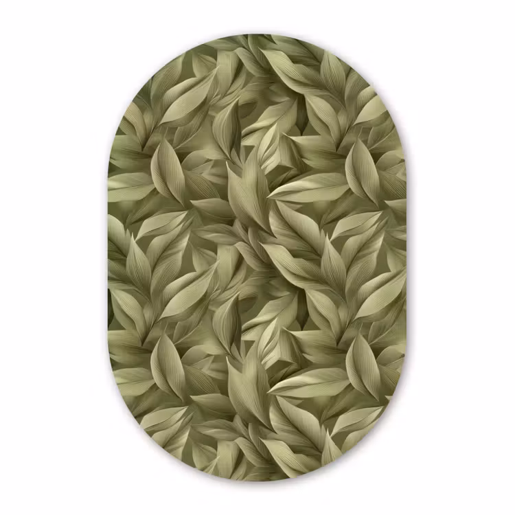 Murale ovale - Forex - Feuilles - Moderne - Vert — 3