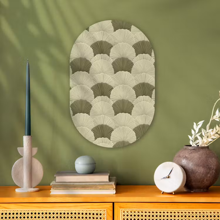 Murale ovale - Forex - Feuilles - Texture - Vert — 2