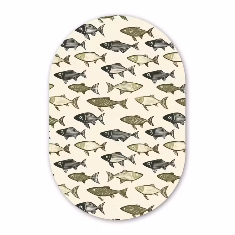 Murale ovale - Forex - Poissons - Classique - Vert — 3