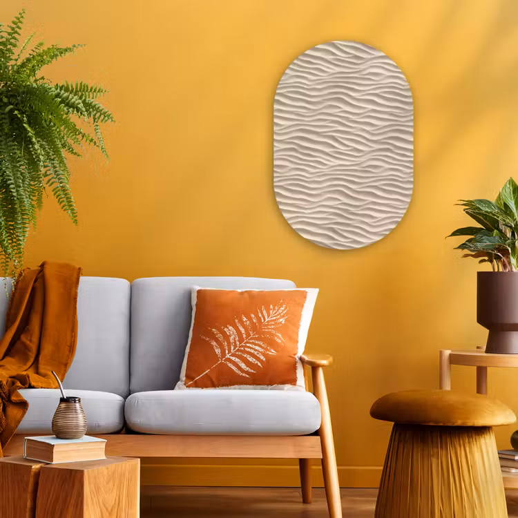 Murale ovale - Forex - Sable - Vagues - Beige — 2