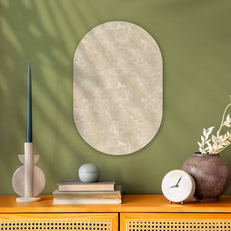 Murale ovale - Forex - Beige clair - Marbre - Veines de diffusion — 2
