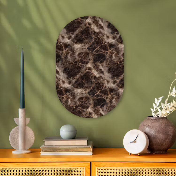 Murale ovale - Forex - Marron - Or - Marbre — 2