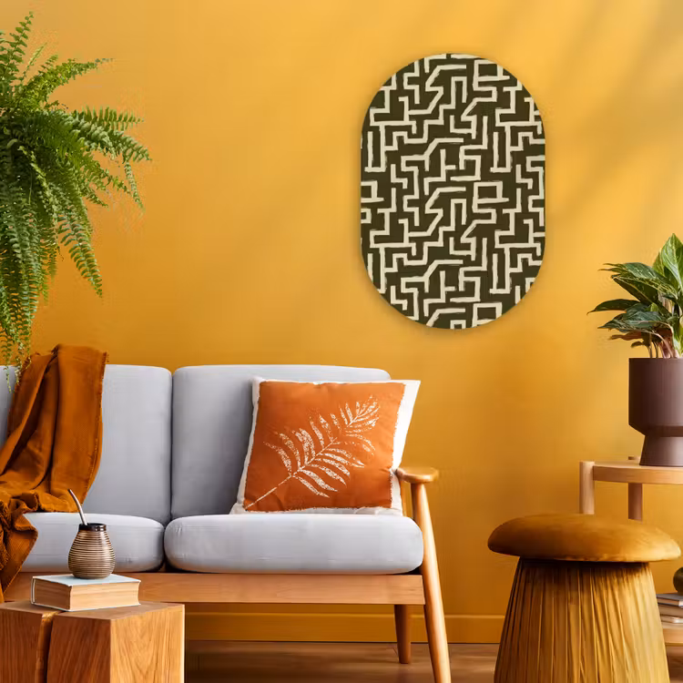 Murale ovale - Forex - Abstrait - Lignes - Vert — 2