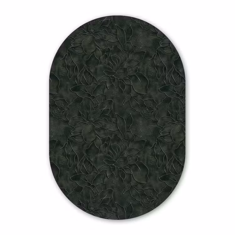 Murale ovale - Forex - Fleurs - Lignes - Vert — 2