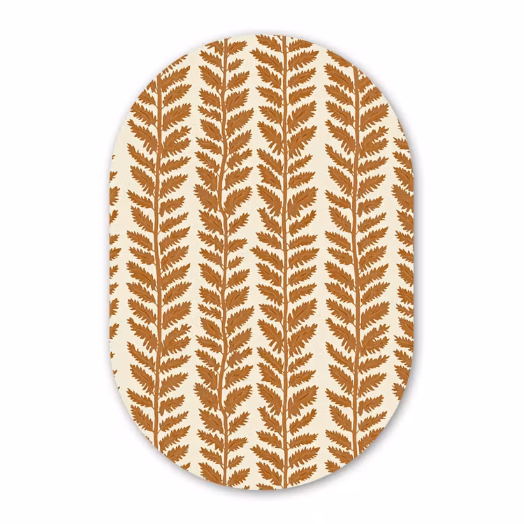 Murale ovale - Forex - Texture - Feuilles - Ocre — 3