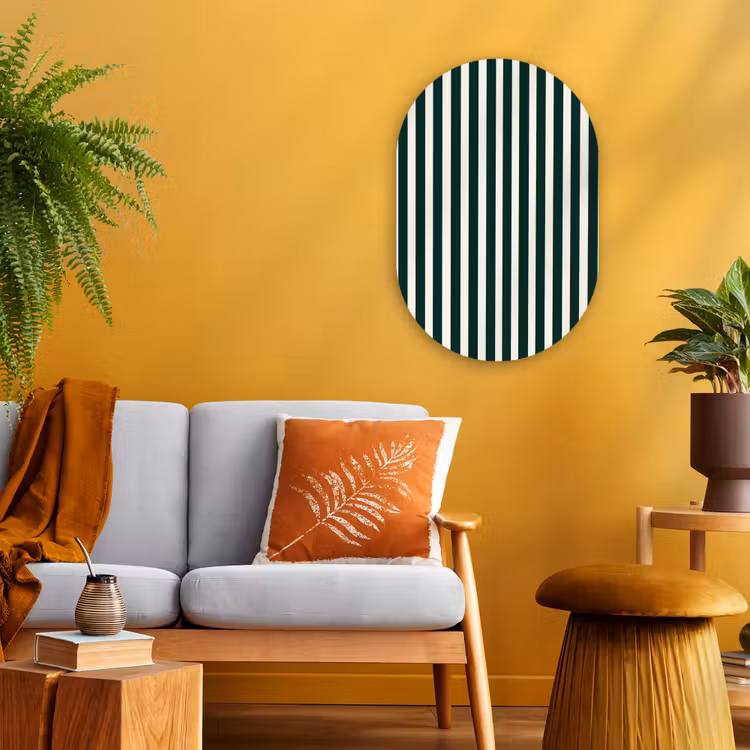 Murale ovale - Forex - Rayures - Classique - Vert — 1