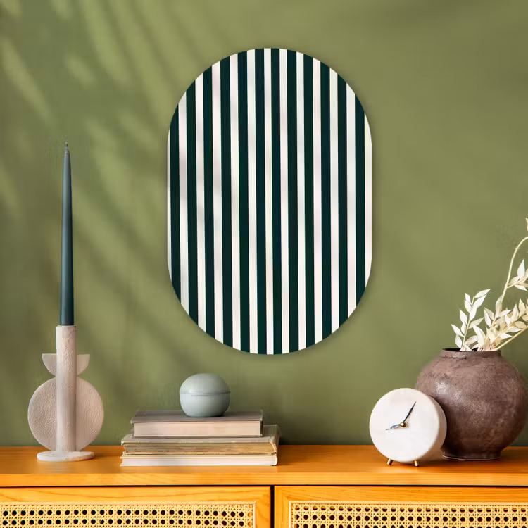 Murale ovale - Forex - Rayures - Classique - Vert — 2