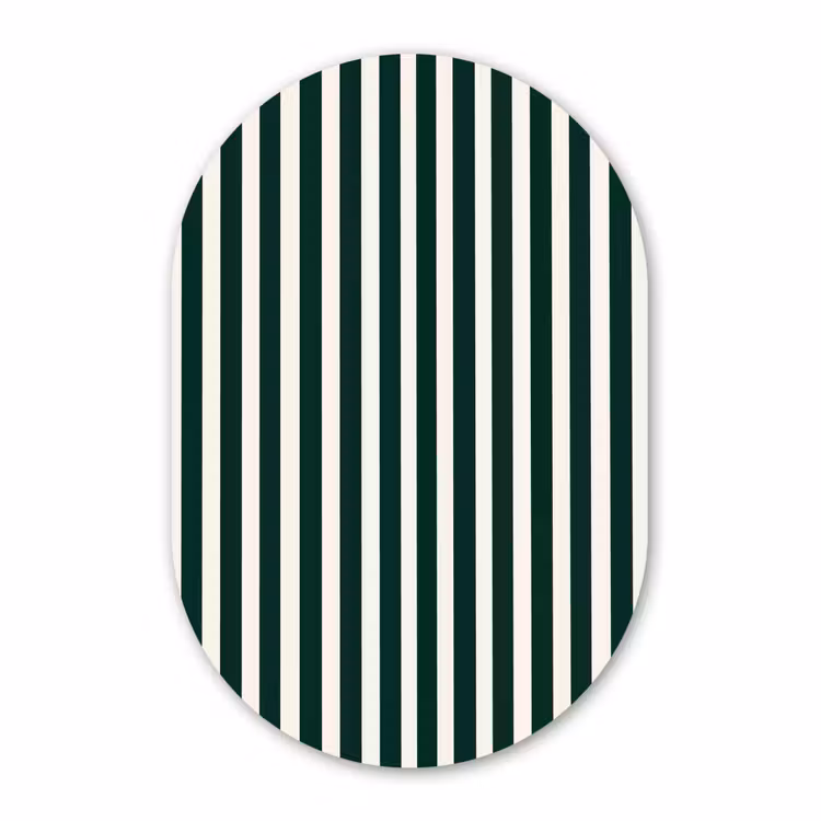 Murale ovale - Forex - Rayures - Classique - Vert — 3